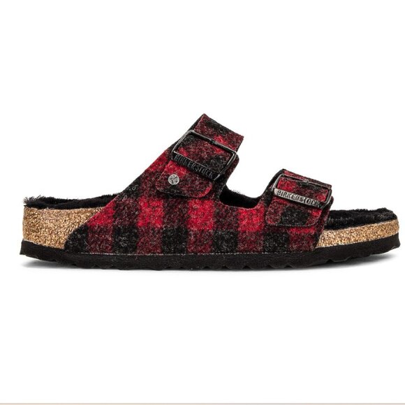 Birkenstock Arizona Rivet Sandals Women's Size 7 - 7.5 Black/Red Buffalo Plaid - Picture 3 of 16